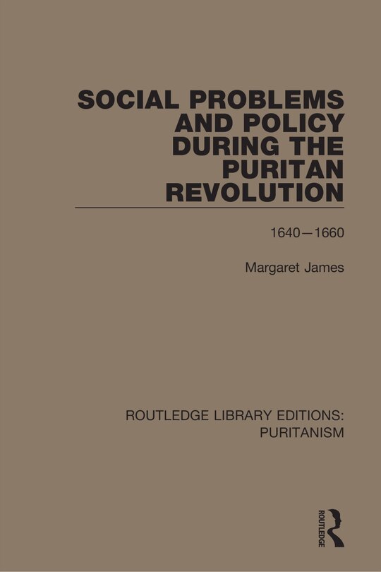 Couverture_Social Problems and Policy During the Puritan Revolution
