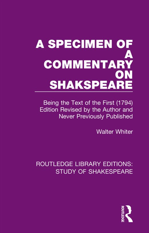 Front cover_A Specimen of a Commentary on Shakspeare