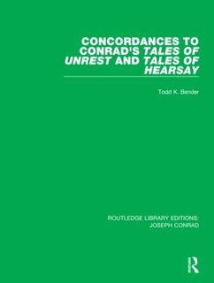 Front cover_Concordances To Conrad's Tales Of Unrest And Tales Of Hearsay
