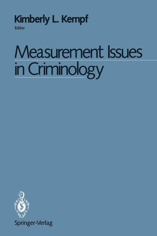Front cover_Measurement Issues in Criminology