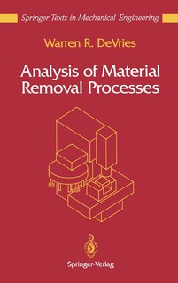 Couverture_Analysis Of Material Removal Processes
