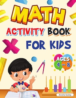 Front cover_Math Activity Book for Kids Ages 4-8
