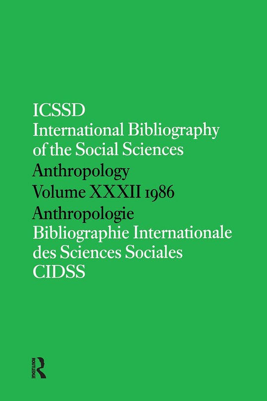 Couverture_Ibss: Anthropology: 1986 Vol 32