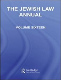 Front cover_The Jewish Law Annual Volume 16