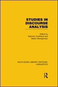 Couverture_Studies In Discourse Analysis (rle Linguistics B