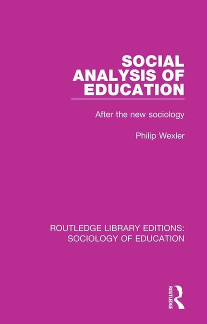 Couverture_Social Analysis Of Education