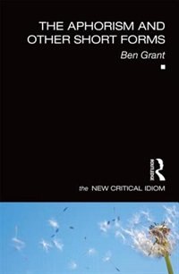 Front cover_The Aphorism And Other Short Forms