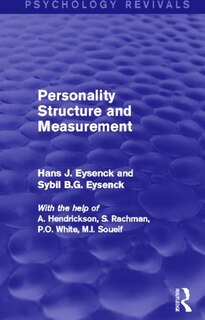 Couverture_Personality Structure and Measurement (Psychology Revivals)