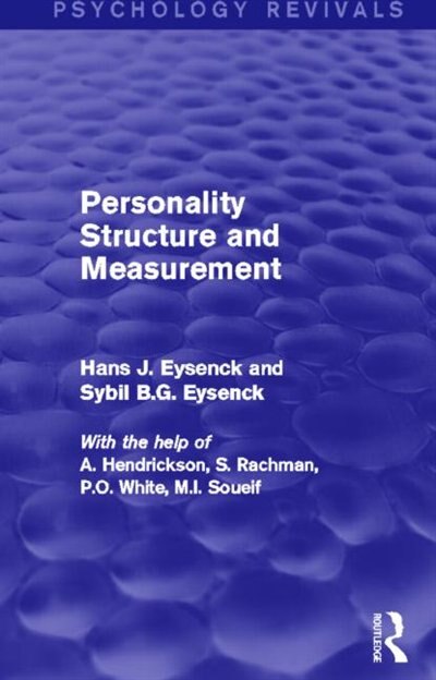 Couverture_Personality Structure and Measurement (Psychology Revivals)