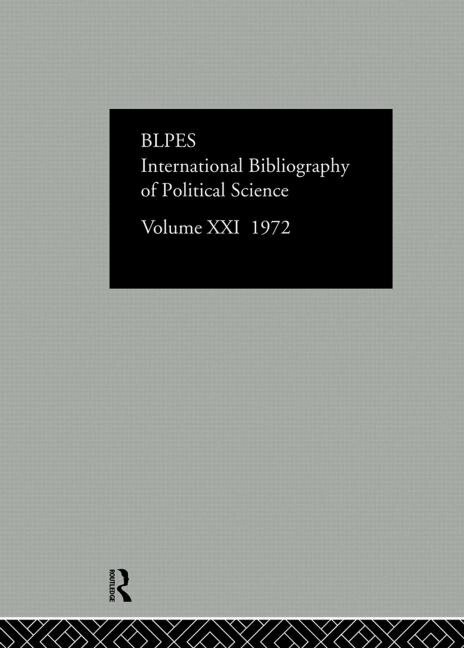 Front cover_Ibss: Political Science: 1972 Volume 21