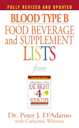 Blood Type B Food, Beverage And Supplement Lists