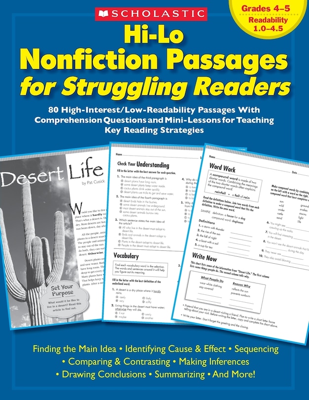 Front cover_Hi-Lo Nonfiction Passages for Struggling Readers