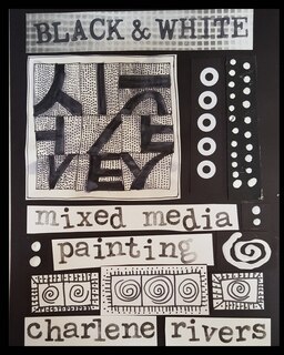 Black And White Mixed Media Painting