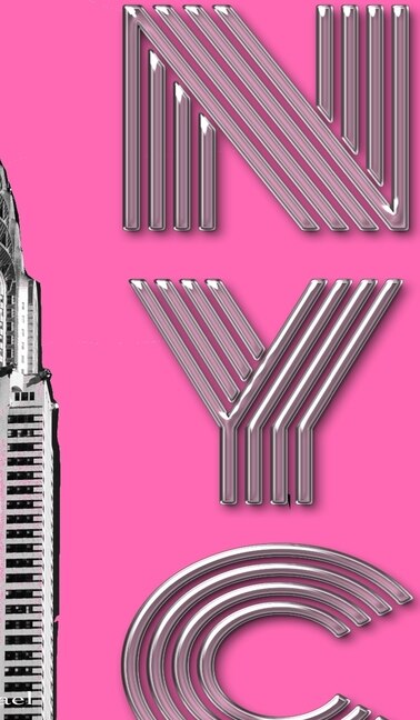 Front cover_New York City Chrysler Building pink Drawing Writing creative blank journal