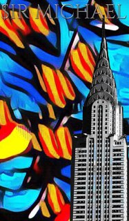 Front cover_Iconic Chrysler Building New York City Sir Michael Huhn pop art Drawing Journal