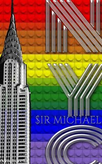 Front cover_Rainbow pride Flag Iconic Chrysler Building New York City Sir Michael Huhn Artist Drawing Journal
