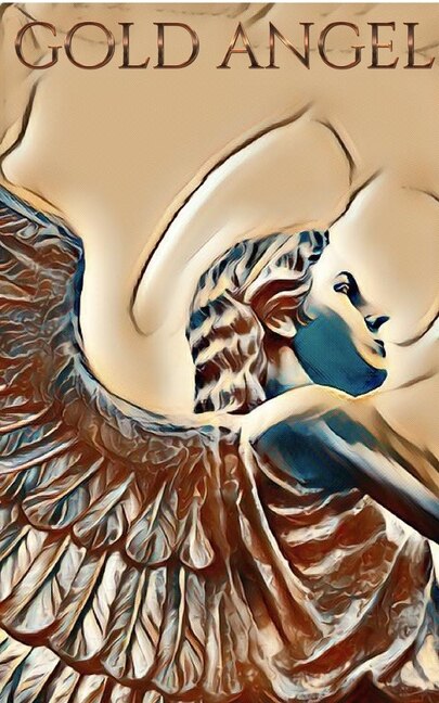 Front cover_Gold Angel Creative writing Drawing Journal