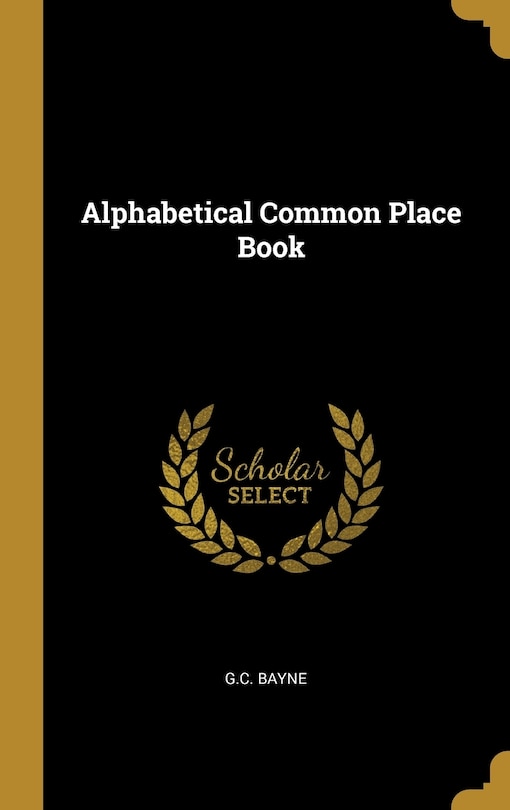 Front cover_Alphabetical Common Place Book
