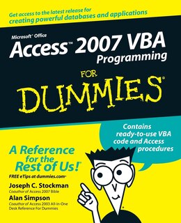 Front cover_Access 2007 VBA Programming For Dummies