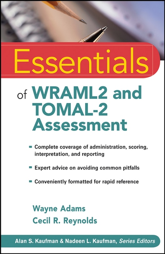 Front cover_Essentials of WRAML2 and TOMAL-2 Assessment