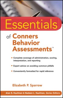 Front cover_Essentials of Conners Behavior Assessments