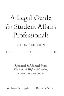 Front cover_A Legal Guide for Student Affairs Professionals