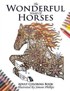 Front cover_The Wonderful World of Horses - Adult Coloring / Colouring Book