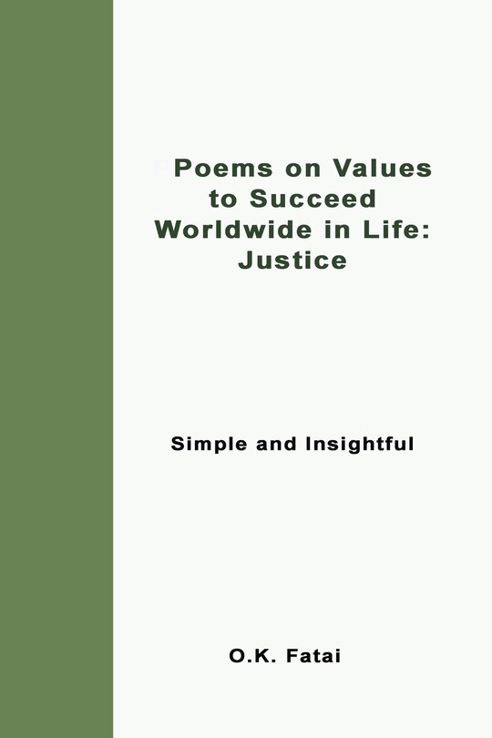 Front cover_Poems On Values To Succeed Worldwide In Life - Justice