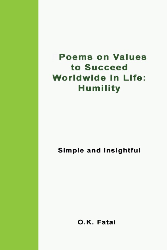 Front cover_Poems On Values To Succeed Worldwide In Life - Humility