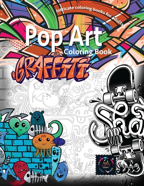 Front cover_Graffiti Pop Art Coloring Book, Coloring Books For Adults Relaxation