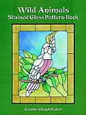 Front cover_Wild Animals Stained Glass Pattern Book