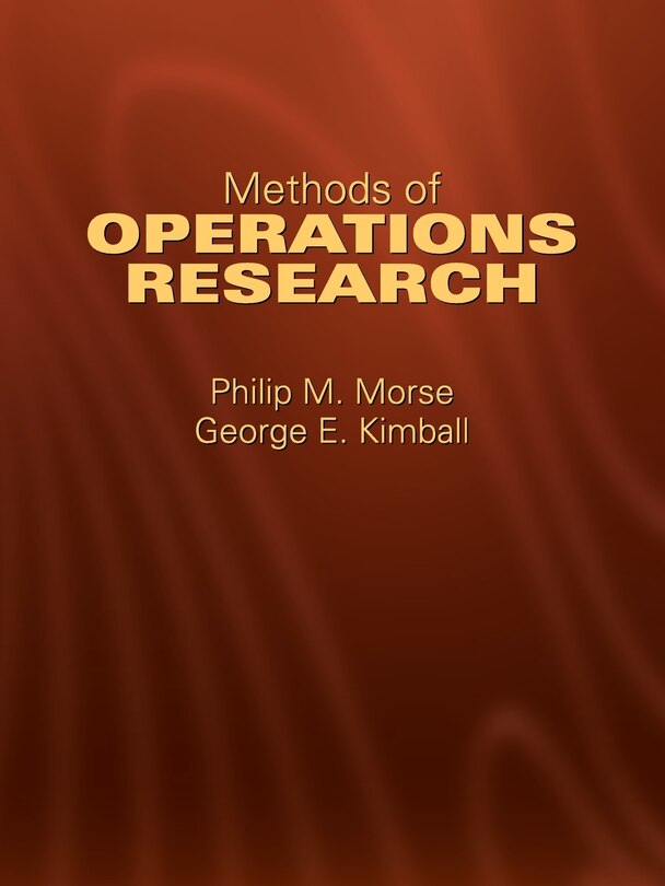 Front cover_Methods Of Operations Research