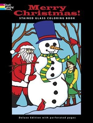 Merry Christmas! Stained Glass Coloring Book