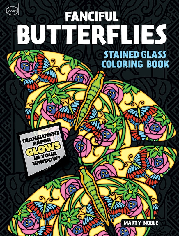 Front cover_Fanciful Butterflies Stained Glass Coloring Book