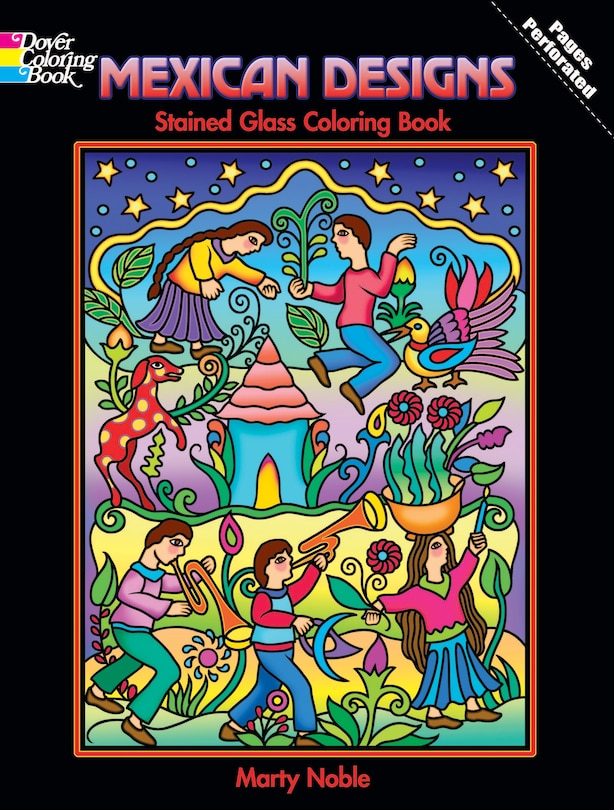 Front cover_Mexican Designs Stained Glass Coloring Book