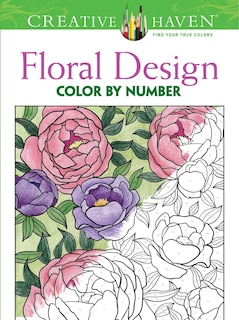 Front cover_Creative Haven Floral Design Color by Number Coloring Book