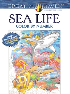 Front cover_Creative Haven Sea Life Color by Number Coloring Book