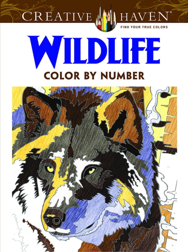 Front cover_Creative Haven Wildlife Color by Number Coloring Book