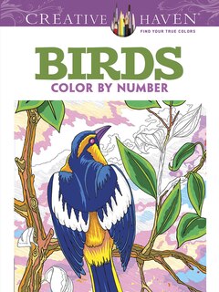 Front cover_Creative Haven Birds Color by Number Coloring Book