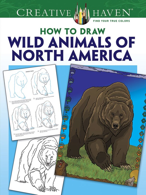 Couverture_Creative Haven How to Draw Wild Animals of North America Coloring Book