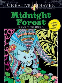 Front cover_Creative Haven Midnight Forest Coloring Book