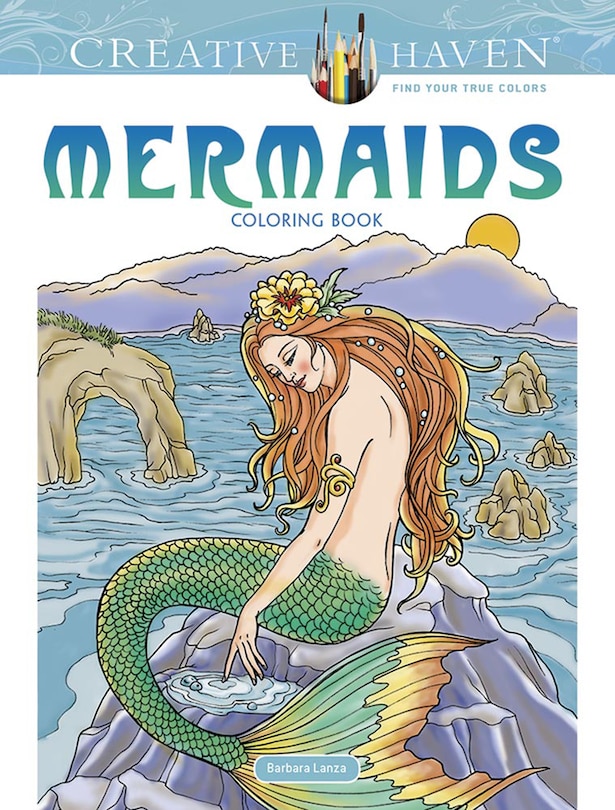 Front cover_Creative Haven Mermaids Coloring Book