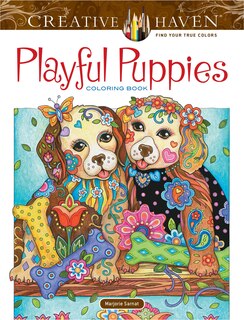 Front cover_Creative Haven Playful Puppies Coloring Book