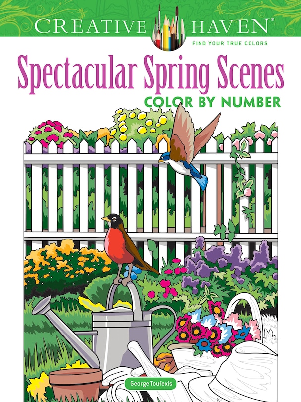 Front cover_Creative Haven Spectacular Spring Scenes Color by Number