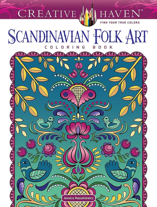 Front cover_Creative Haven Scandinavian Folk Art Coloring Book