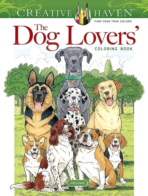 Front cover_Creative Haven the Dog Lovers' Coloring Book