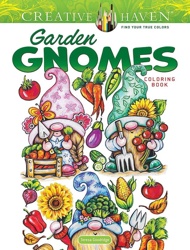 Front cover_Creative Haven Garden Gnomes Coloring Book