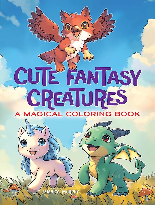 Front cover_Cute Fantasy Creatures: A Magical Coloring Book