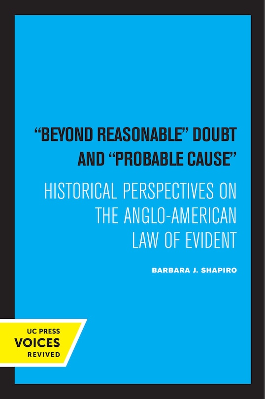 Couverture_Beyond Reasonable Doubt And Probable Cause