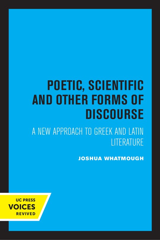 Front cover_Poetic, Scientific And Other Forms Of Discourse